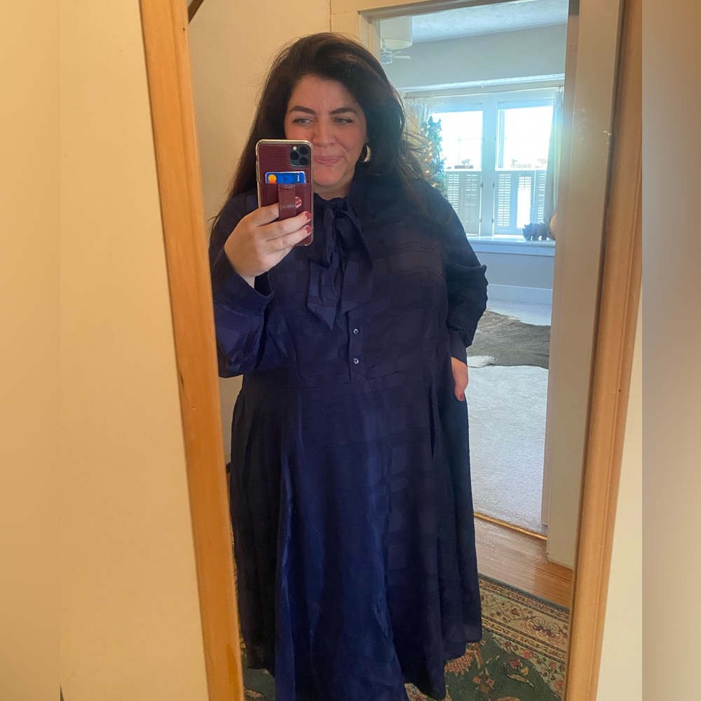 ModCloth Dignified Delivery Shirt Dress in Navy